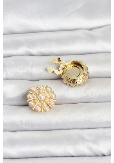 Vintage Model Gold Renk Düğme Veya Manşet Broşu Çok renkli