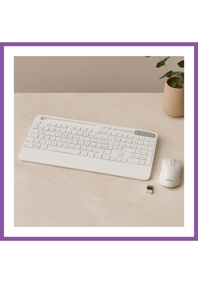 Bezos Kablosuz Klavye Mouse Seti - Tablet/telefon Standlı - Beyaz - Q Klavye Bzoshb Diğer