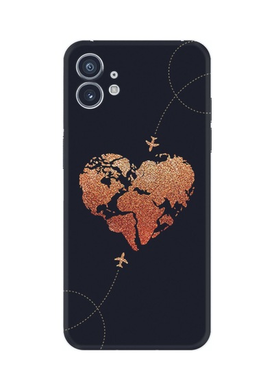 Nothing Phone 2 Kılıf Silikon Desen Özel Seri Plane Heart 1721