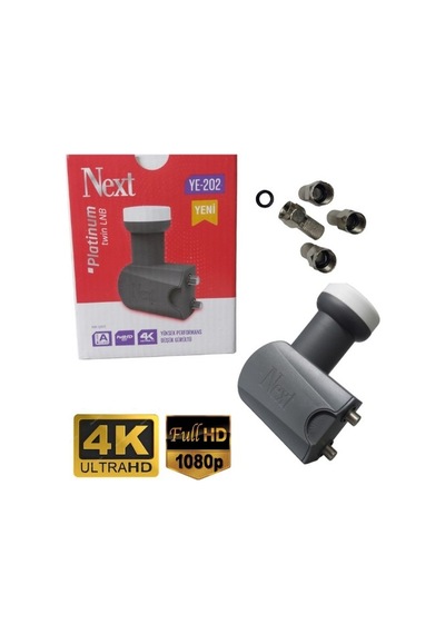 Next 2'li İki Çıkışlı Lnb 4k Full Hd+ 4 Adet Contalı Konnektör