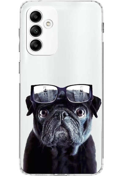 Samsung Galaxy M13 İle Uyumlu Köpek 3 Kamera Korumalı Şeffaf Kılıf Şeffaf