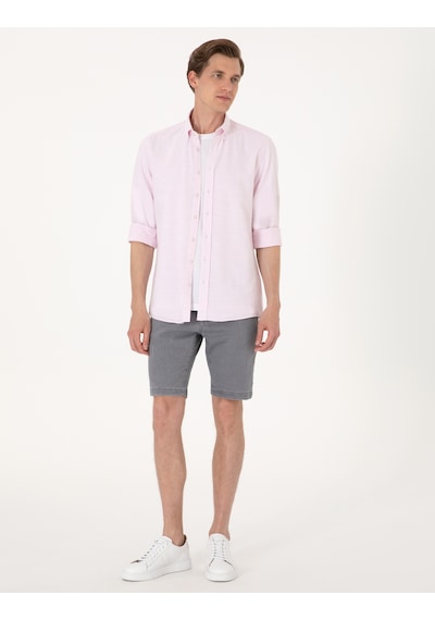 Pierre Cardin Erkek Nar Çiçeği Gömlek Desenli 50307101-vr239 Nar Çiçeği