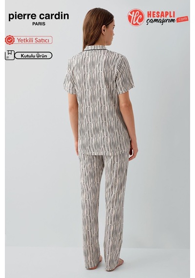 Pierre Cardin Paris Premium Kadın Modal Pamuklu Önden Düğmeli Rahat Kalıp Kısa Kol Pijama Takım ekru Pierre Cardin Paris Premium Kadın Modal Pamuklu Önden Düğmeli Rahat Kalıp Kısa Kol Pijama Takım ekru