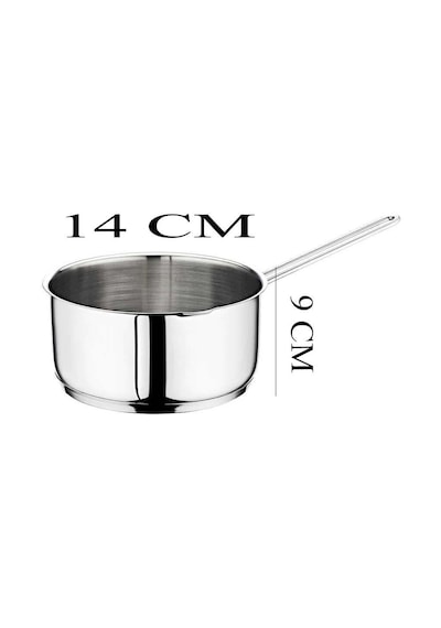 Oms Çelik Kaçerola 14 Cm Sütlük/sosluk Gri