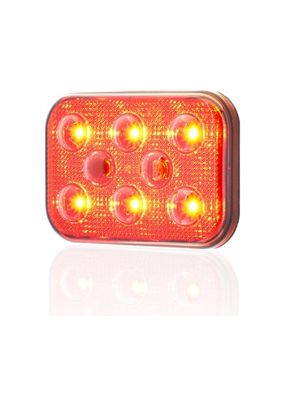 Sanel 24v Universal Kare 6 Led Dış Makan Uyumlu Kırımızı Sbd24r6