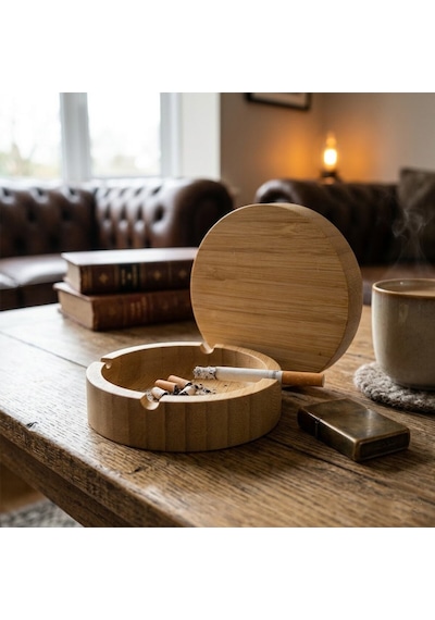İbico İ22-398 Küllük 9cm Ahşap Bambu Yuvarlak - 10'li Paket
