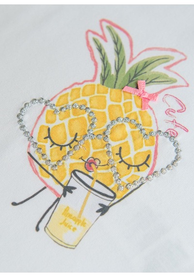 KitiKate Organik Juice T-shirt Beyaz