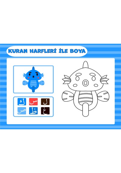 Akrala Boyayarak Elif-ba Öğreniyorum
