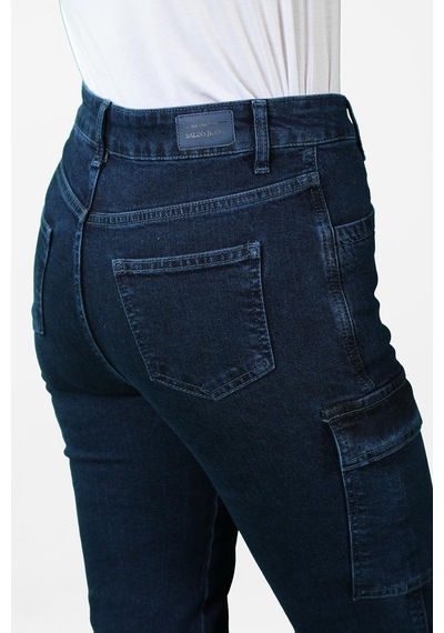 Kadın Kargo Cep Kot Pantolon 001
