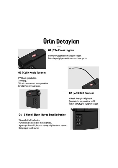 Micflip P25 Tsa Kilit Ve Find My Takip Özellikli Valiz Seyehat Kiliti Siyah