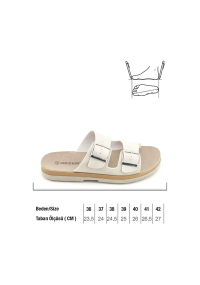 Gezer Kadın Yazlık Suni Deri İki Toka Ayarlanabilir Comfort Taban Günlük Terlik Bej Gezer Kadın Yazlık Suni Deri İki Toka Ayarlanabilir Comfort Taban Günlük Terlik Bej