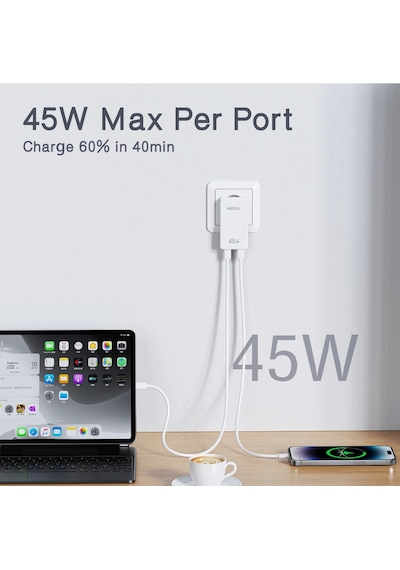 Hepu Hp-c33 Yeni Nesil 45w Gan 2 X Typ-c Pd Şarj Adaptörü