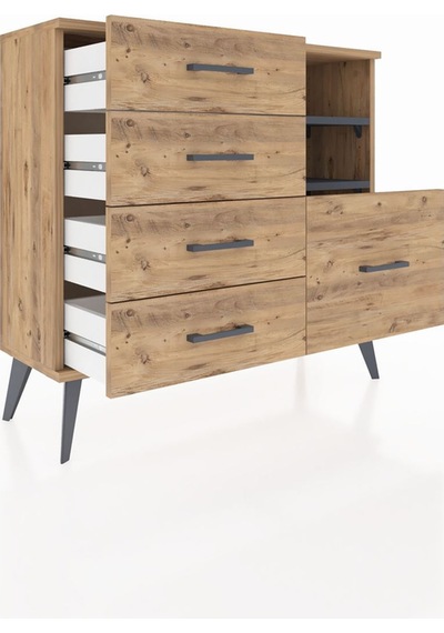 Arges Şifonyer 2 Raflı 5 Çekmeceli 88x30x80 Çam-antrasit/çam Antrasit/çam Arges Şifonyer 2 Raflı 5 Çekmeceli 88x30x80 Çam-antrasit/çam Antrasit/çam