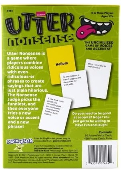 Playmonster Utter Nonsense Naughty Edition - Çılgın Sesler Ve Vurgu Oyunu - Yetişkin Versiyonu - Yetişkin İçerik - 17+
