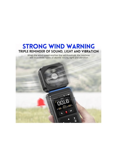 Vkemall Fnırsı Fam-02 3'ü 1 Arada Yüksek Hassasiyetli Anemometre Termometresi Elde Taşınabilir Pro 45869
