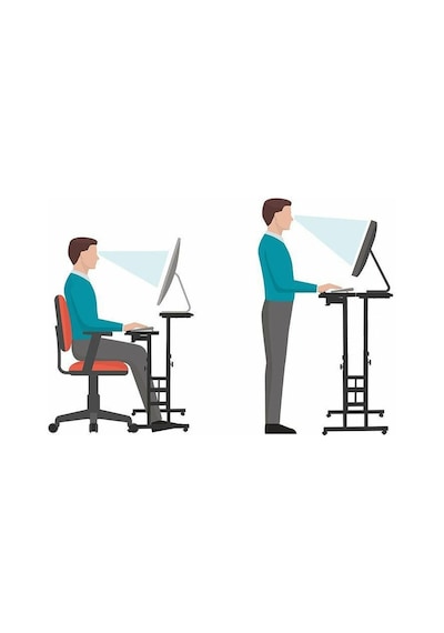 Yükseklik Ayarlı Bilgisayar/Laptop ve Çalışma Masası Tekerli Çam 80X60 Çam