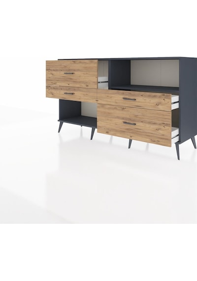 Hyperion Konsol Tek Raflı 4 Çekmeceli 176x44x99 Antrasit-antrasi Antrasit-antrasit/çam Hyperion Konsol Tek Raflı 4 Çekmeceli 176x44x99 Antrasit-antrasi Antrasit-antrasit/çam