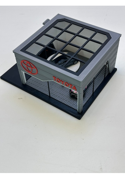 3d Baskı 1/64 Ölçekli Toyota Showroom Tasarımlı Diorama Araç Sergileme Garajı