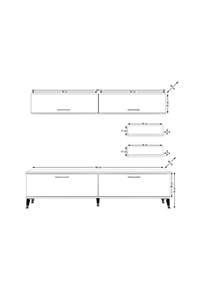 Decoraktiv Eko 5 Slm Std Silver Tv Ünitesi Tv Sehpası Beyaz