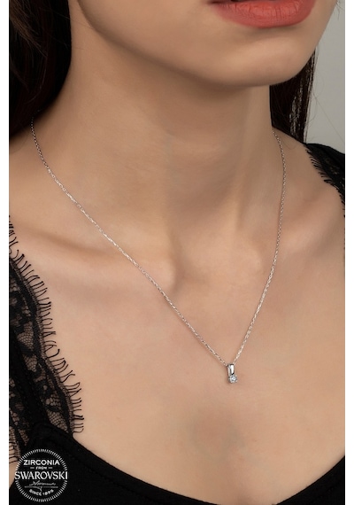 Union Swarovski Zirconia Kadın Mini Tektaş Gümüş Kolye