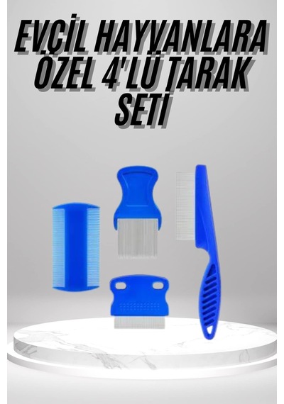 4'lü Bit Evcil Hayvan Tarak Seti Kedi Köpek Bit Tarak Seti Pire Tarağı