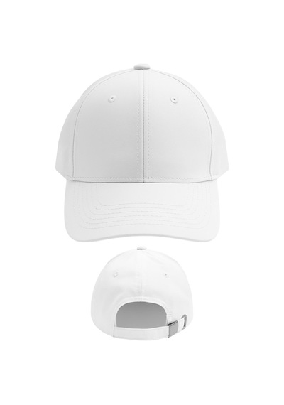 Perlotus Unisex Spor Kep Şapka Mikro Polyester Kumaş 6 Parça Ayarlanabilir Metal Tokalı Beyaz