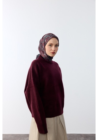 Mirsoy Scarf Lavin Desen Eşarp Bordo