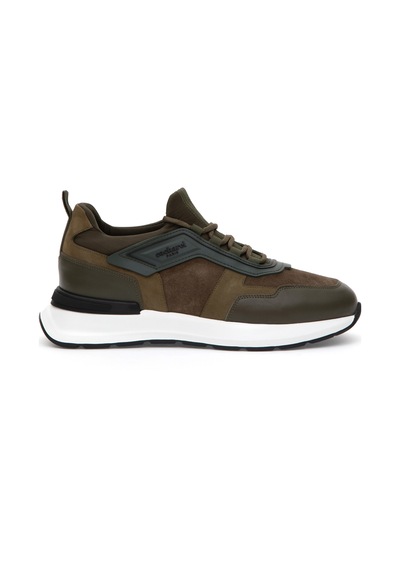 Cacharel Haki %100 Deri Sneaker Ayakkabı Yesıl