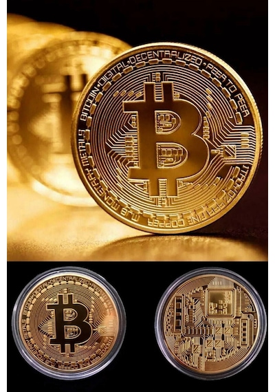 A Kalite Bitcoin Sanal Paranın Madeni Anı Hediyelik Metal Para Yuvarlak Coin