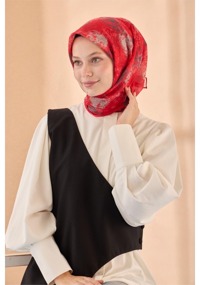 Silk Home Soft Eşarp 73095-20 Kırmızı, Gri, Koyu Vizon