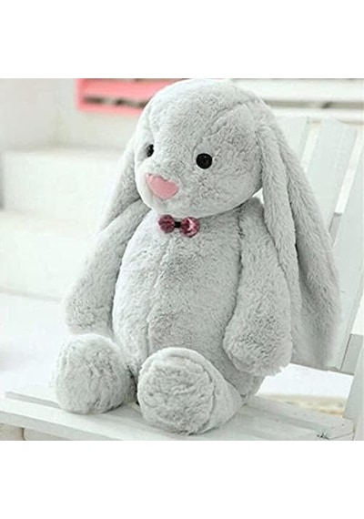 Uyku Arkadaşım Papyonlu Uzun Kulak Bunny Peluş Tavşan 65 Cm Mor