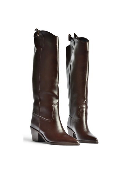 Fox Shoes Z922835109 Kahverengi Kalın Topuklu Kadın Çizme