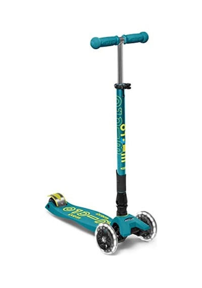 5-12 Yaş İçin Katlanabilir Scooter, Işıklı Tekerlekler İle Açık Mavi