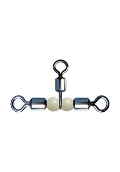 Fırdöndü Rolling Swivel Crossline Pear Beads 3lü Boncuklu - 2-0X1