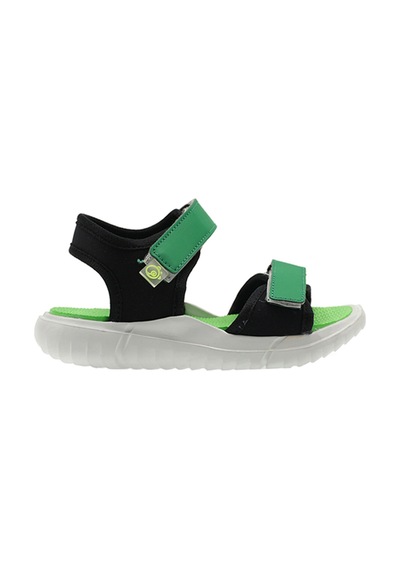 Panço Unisex Çocuk Çift Bantlı Cırt Cırtlı Siyah Sandalet 2312uk10003