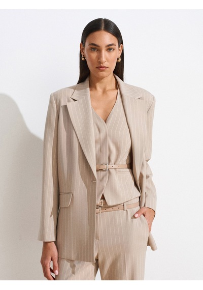 Dilvin 60768 Blazer Ceket-bej Bej