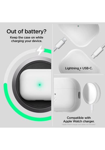 Airpods Pro 2/1 İle Uyumlu Kılıf Silicone Fit + Strap White - Acs05811