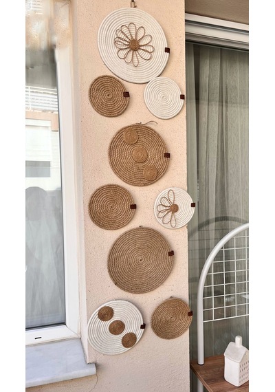 Hasır Duvar Dekorasyonu El Yapımı Özel Set 9