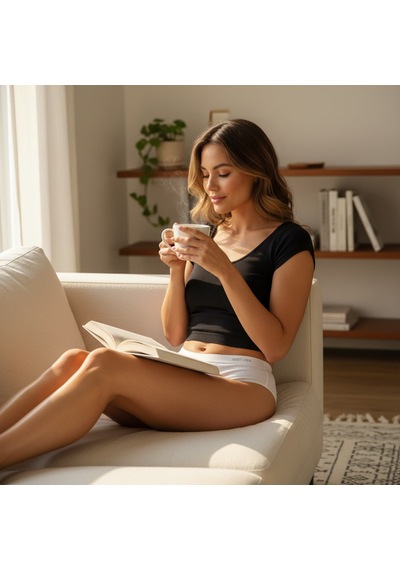 - Premium Bambu Kadın Slip 6 Lı Paket Beyaz Beyaz