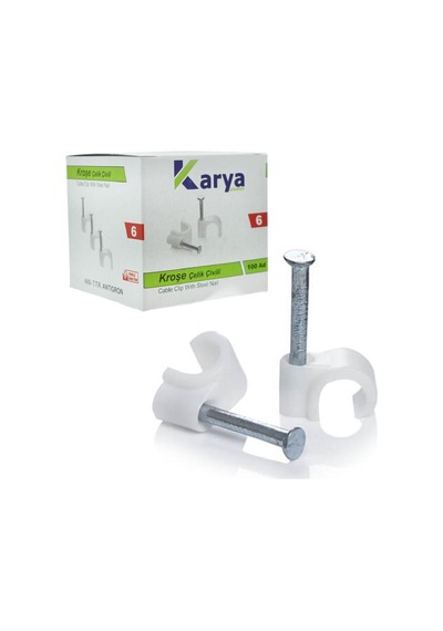 Ayt Kroşe 6 Numara Çelik Çivili 12 Mm Kroşe 100 Lü Paket 4x6 Kablolar İçin Kablo Tutucu
