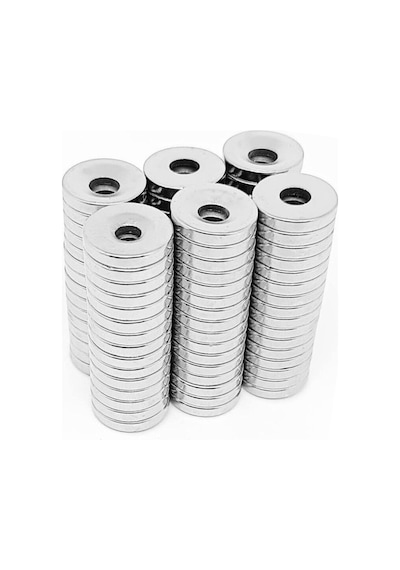 2 Adet 15x3 Mm Havşa Delikli Çok Güçlü Neodyum Mıknatıs Magnet