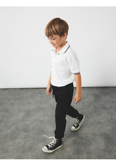 Koton Beli Bağcıklı Cep Detaylı Pamuklu Gabardin Jogger Pantolon Siyah 6wkb40003tw Siyah