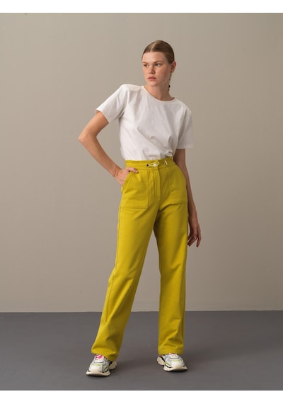 Xint Sarı Oversize Pamuk Sweat Pantolon 470382