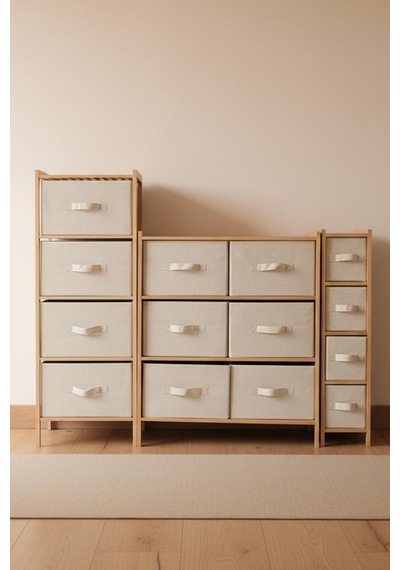 Digithome Bambu Slim 4 Çekmeceli Dolap Organizer Çok Amaçlı Düzenleyici Şifonyer Db-0048 Kahverengi
