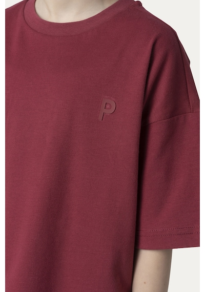Unisex Çocuk Kısa Kollu Bordo Tişört 3886876 9931BK05001