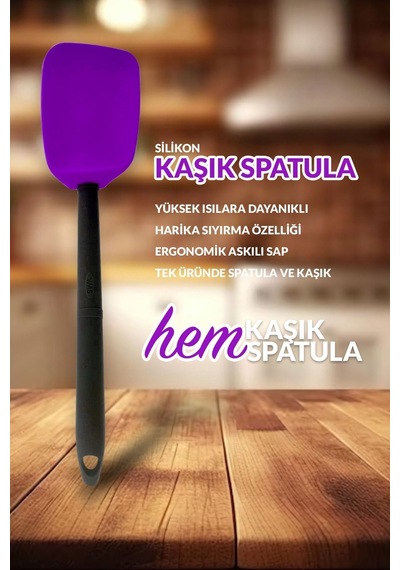 Genel Markalar 1 Parça Slikon Kaşık Spatula-vms-petra Silikon-mor Mor