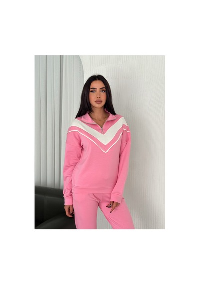 Gugus Kadın Içi Polarlı Kışlık Modal Kumaş Dik Yaka Fermuarlı Garnili V Takım Oys Model Pembe Gugus Kadın Içi Polarlı Kışlık Modal Kumaş Dik Yaka Fermuarlı Garnili V Takım Oys Model Pembe