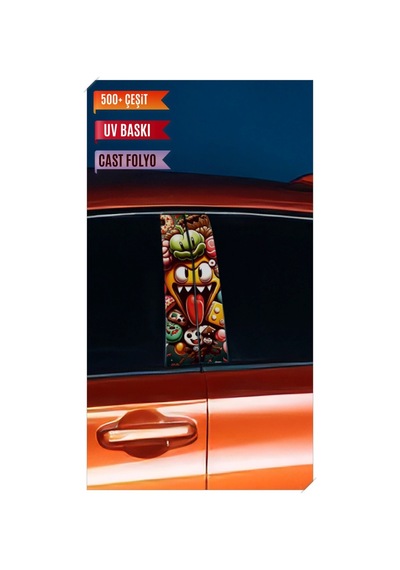 Araç Kapı Direk Kaplama Folyosu Canavar Desenli Sağ Sol Takım 2 Adet - 22x50 Cm Görsel - 785710899