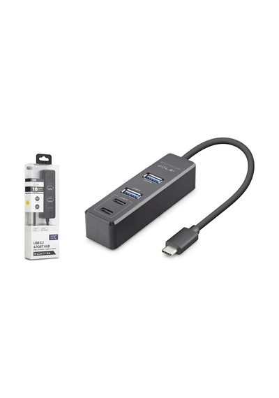 İetop Tu1009 Type-c 3.2 Gen2 Hub 4 Port 10 Gbps Siyah