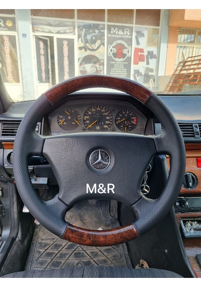 Mercedes E200 Kristal Maun Nokta Kaplama Deri Direksiyon Kılıfı Siyah